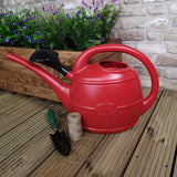 Ward Garden Watering Can With Rose Indoor Outdoor Plants Easy Fill Plastic 10L Red & Green