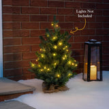 Kaemingk Everlands Mini Tree In Jute Bag 60cm Artificial Christmas Tree