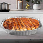 Caroline Oval Disposable Aluminium Foil Roasting Tray 224oz for Baking, Roasting, Broiling, Cooking, Food Storage & Party Use -  Ideal for BBQs, Catering, and Meal Prep