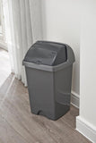 Addis 25ltr Roll Top Kitchen Waste Trash Complete Bin, Dark Grey