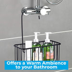 Blue Canyon Hanging Shower Caddy Single Basket No Drill Stainless Steel Bathroom Shelf Non-Rusting Storage Shelves Shower Accessory for Bathroom Organisation Shelf Shower Basket Organizer Black