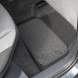 Streetwize Standard Universal Car Mat Set Flexible Black Velour Matching Trim Universal Fit Front Rear Heelpad Non-Slip Backing Velour - Black/Black Binding - 4 Piece