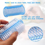 Double Sided Nail Brush for Every Day Use - 2 different kinds of Nail Brushes with Plastic Handle For Cleaning Nails - Easy to Use Brushes - Nail Cleaning Scrubbing Brush for Hands Feet Nails Any Random Color