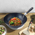 CookClassic Deep Stir Blini/One Egg Wok Non Stick Deep Frying Pans Black For Cooking 15 - 28cm