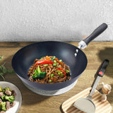 CookClassic Deep Stir Blini/One Egg Wok Non Stick Deep Frying Pans Black For Cooking 15 - 28cm