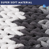 Croydex Grey and White Super Soft Patterned Bathroom Mat with Slip-Resistant Backing,Grey, Black and White,1 x 50 x 80 cm