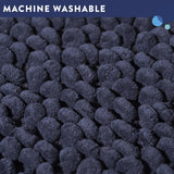 Croydex Aqua Navy Soft Cushioned Bath Mat Door Mat with Slip-Resistant Backing