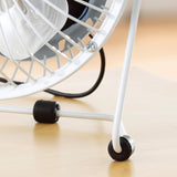 4" Mini USB Desk Fan Small Quiet Personal Cooler Cooling Portable Table Fan Metal Black,White