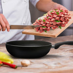 CookClassic Deep Stir Blini/One Egg Wok Non Stick Deep Frying Pans Black For Cooking 15 - 28cm