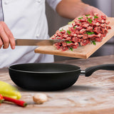 CookClassic Deep Stir Blini/One Egg Wok Non Stick Deep Frying Pans Black For Cooking 15 - 28cm
