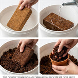 Coco Coir Brick 10L – Natural Compressed Coconut Coir Compost Block for Plants, Seed Starting & Potting Mix, Expands with Water, Pack of 1, 3, 5, 10