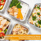 Caroline Foil Trays With Lids Mini, Pack 12 - Reusable Aluminium Dishes for Cooking and Roasting