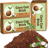 Coco Coir Brick 10L – Natural Compressed Coconut Coir Compost Block for Plants, Seed Starting & Potting Mix, Expands with Water, Pack of 1, 3, 5, 10