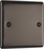 BG Nexus NBN94 Polished Black Nickel Single 1 Gang Blank Plate Cover Blanking