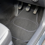Streetwize Standard Universal Car Mat Set Flexible Black Velour Matching Trim Universal Fit Front Rear Heelpad Non-Slip Backing Velour - Black/Black Binding - 4 Piece