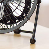 4" Mini USB Desk Fan Small Quiet Personal Cooler Cooling Portable Table Fan Metal Black,White