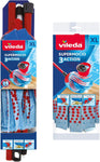 Vileda "SuperMocio" 3 Action Compact Mop with Extra Refill, Plastic, Red/Blue, 12 x 11 x 48 cm