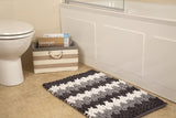 Croydex Grey and White Super Soft Patterned Bathroom Mat with Slip-Resistant Backing,Grey, Black and White,1 x 50 x 80 cm