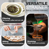 Probus Stainless Steel Classic Sieves 7.5cm - 19cm Tea & Fruit Fine Mesh Strainer For Cooking, Flour Baking Rust Free Cocktail Drinks Strainer, Juice Strainer for Pulps & Seeds