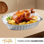 Caroline Oval Disposable Aluminium Foil Roasting Tray 224oz for Baking, Roasting, Broiling, Cooking, Food Storage & Party Use -  Ideal for BBQs, Catering, and Meal Prep