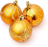 Premier 9 Pack of 6cm Caramel Christmas Baubles – Decorated Shatterproof Ornaments with Glitter and Jewel Detailing for Tree Decoration
