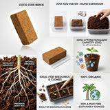 Coco Coir Brick 10L – Natural Compressed Coconut Coir Compost Block for Plants, Seed Starting & Potting Mix, Expands with Water, Pack of 1, 3, 5, 10