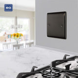 BG Nexus NBN94 Polished Black Nickel Single 1 Gang Blank Plate Cover Blanking