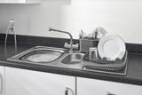 Metallic Grey Dish Drying Rack – Plates, Bowls & Cutlery Drainer