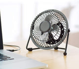 4" Mini USB Desk Fan Small Quiet Personal Cooler Cooling Portable Table Fan Metal Black,White