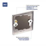 BG Nexus NBN94 Polished Black Nickel Single 1 Gang Blank Plate Cover Blanking