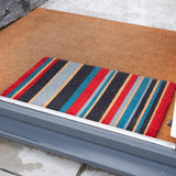 Addis Door Mat Coir Pile with Multi Colour Stripe Design 70 x 40cm