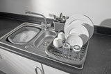 Metallic Grey Dish Drying Rack – Plates, Bowls & Cutlery Drainer