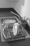 Metallic Grey Dish Drying Rack – Plates, Bowls & Cutlery Drainer