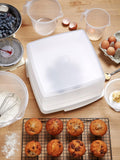 Addis Cake Seal Tight Tray Box Store Container Clear & White, 14 litres