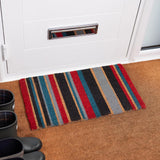 Addis Door Mat Coir Pile with Multi Colour Stripe Design 70 x 40cm