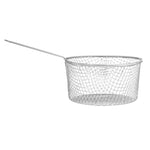 Basiks Wire Housewares Chip Frying Basket With Handle To fit 9" Pan - Stainless Steel Frying Pan - Deep Fryer for Straining French Fries and Various Foods - Silver