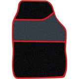 4PCS Universal PVC Backed Velour Car Carpet & Rubber Mat Extreme Set - Non Slip Mats