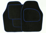 4PCS Universal PVC Backed Velour Car Carpet & Rubber Mat Extreme Set - Non Slip Mats