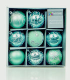 Premier Set of 9 Christmas Decorated Tree Baubles Balls 6cm – Available in 10 Colours (Midnight Blue, Champagne Gold, Green, Ice Blue, Pink, Purple, Red, Rose Gold, Silver, White)