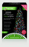 Premier 2000 LED Multi Action Christmas Treebrights with Timer – Indoor & Outdoor String Lights – Available in White, Multi, Red, Vintage Gold, Red/White/Blue & Warm White on Green Cable