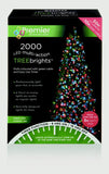 Premier 2000 LED Multi Action Christmas Treebrights with Timer – Indoor & Outdoor String Lights – Available in White, Multi, Red, Vintage Gold, Red/White/Blue & Warm White on Green Cable