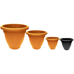 Winchester Round Planter 20cm - 40cm Ebony & Terracotta