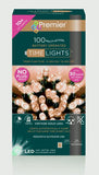 Premier 100 LED Timelights Battery Operated 10m Multi-Action String Christmas Tree Lights – Available in Multiple Colors & Cables