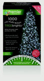 Premier 1000 LED Multi Action Treebrights 25m with Timer – Multi/Green Cable or White/Green Cable