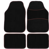 4PCS Universal PVC Backed Velour Car Carpet & Rubber Mat Extreme Set - Non Slip Mats