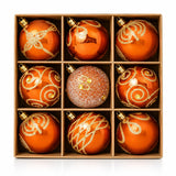 9 x 60mm Luxury Premium Glitter Christmas Baubles, Christmas Tree Decorations, Decorative Bauble Balls, 8 Colour Options: Midnight Blue, Silver, Champagne Gold, White, Caramel, Black, Green & Plum & 150pc Metal Hooks