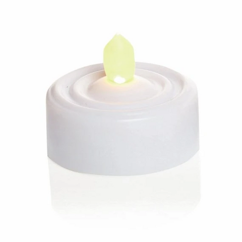 Premier Realistic and Bright White Flickering Flameless LED Tea Light Candles For Halloween, Weddings, Festivals, Decoration, and Christmas etc