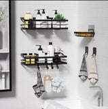 3-Pack Corner Shower Caddy - No Drill, Rustproof Stainless Steel, Black Organiser Racks