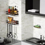 3-Pack Corner Shower Caddy - No Drill, Rustproof Stainless Steel, Black Organiser Racks