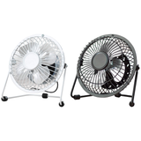 4" Mini USB Desk Fan Small Quiet Personal Cooler Cooling Portable Table Fan Metal Black,White